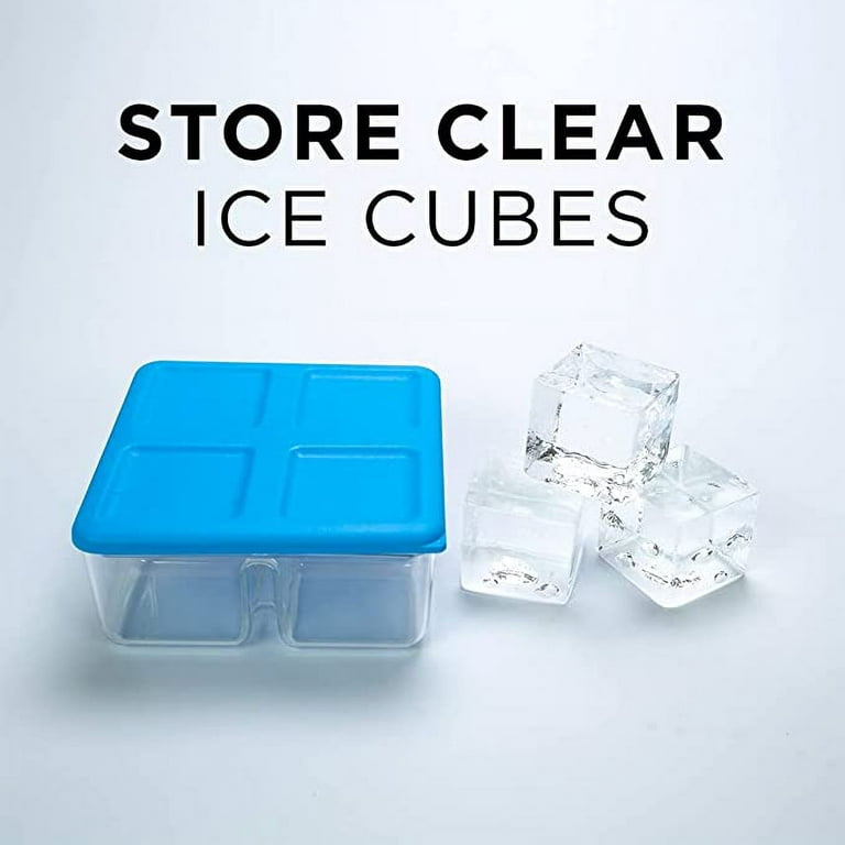 True Cubes Clear Ice Cube Maker, Clear Ice Mold - 4 Large Clear Ice Cubes  for Cocktails