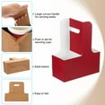 thumbnail image 3 of Uxcell Cup Carrier with Handle, Kraft Paperboard to Go Coffee Cup Holder, Portable Disposable Handled Drink Carriers Burgundy-White 10, 3 of 7