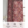thumbnail image 6 of Red Boho Sheer Curtains 39 Inch Length 2 Panels Set for Living Room/Bedroom, Vintage Ethnic Tribe Abstract Art Floral Kitchen Curtains Grommet Semi-Sheer Curtains Drapes Window Treatments 27.5"x39"x2, 6 of 7