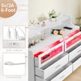 thumbnail image 4 of Ktaxon 6 Drawer Double Dresser with LED and USB Charging Station, Kids Dresser, Nursery Dresser Drawer Organizer, Chest Of Drawers, White, 4 of 8