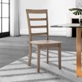 thumbnail image 6 of Moe 18 Inch Wood Dining Chair Ladder Back Set of 2 Brushed Brown - Saltoro Sherpi, 6 of 6