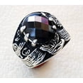 thumbnail image 5 of Black Onyx Mens Ring, Natural Black Onyx, December Birthstone, Eagle Claw, 925 Silver Ring, Birthday Gift, Heavy Mens Ring, Arabic Design, Ottoman Style Ring, Christmas, Turkey Mens Signet Ring, 5 of 6