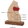 thumbnail image 3 of Adorno de oso de madera personalizado: escultura de oso personalizada con 2 a 6 nombres de familia, regalo de decoración del hogar para mamá, abuela, papá (4 nombres), 3 of 7