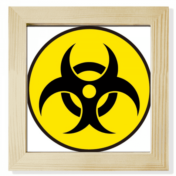 Danger Checal Toxic Radiation Symbol Square Picture Frame Wall Tabletop Display