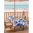 thumbnail image 2 of 60x84 Inch Outdoor Tablecloth with Umbrella Hole Zipper Rectangle Blue Spring Floral Rectangular Tablecloths Outside Waterproof Summer Farmhouse Flowers Botanical Patio Table Cover for Picnic Party, 2 of 8
