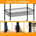 thumbnail image 2 of 3 Tier Rolling Utility Kitchen Cart, Heavy Duty Wire Rolling Cart on Wheels, Commercial Metal Serving Carts with Handle, Kitchen Island Plant Shelf Food Storage Trolley for Laundry, Office, Garage, 2 of 10