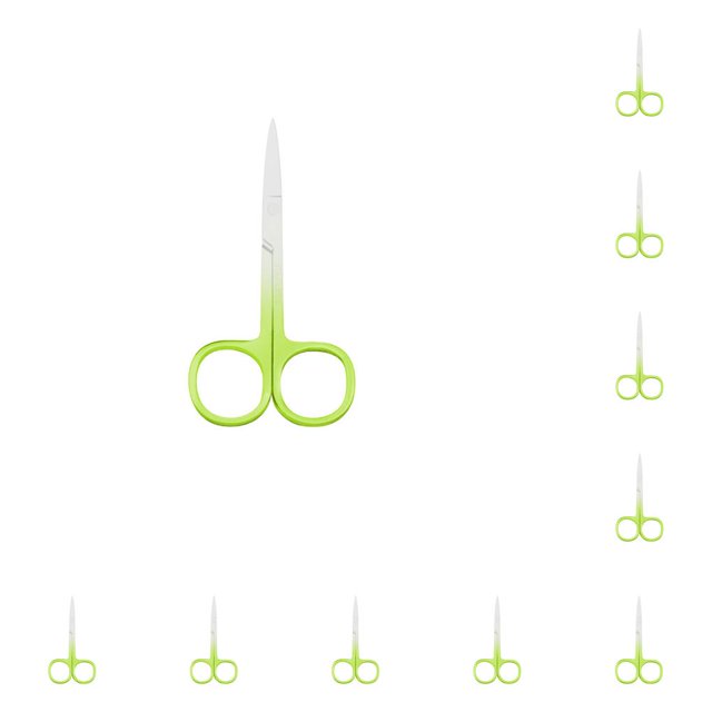 Vogacara Pinzas para cutículas de uñas, tijeras de acero inoxidable, galvanoplastia, resistente al desgaste, recortador de cejas, pinzas para Verde degradado 10Conjunto