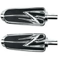 thumbnail image 4 of Krator Motorcycle Front Rear Footpeg Foot Rests Tribal Design Chrome Compatible with Harley-Davidson CVO Style Footpeg Mount, 4 of 4
