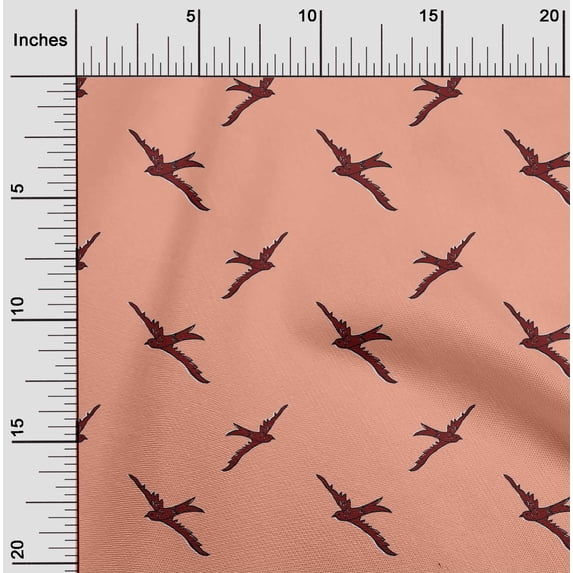 oneOone Cotton Flex Fabric Bird Block Printed Craft Fabric BTY 40 Inch Wide