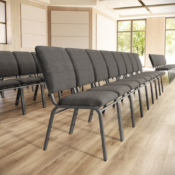 Emma   Oliver Charcoal Gray Multipurpose Church Chairs - 18.5 in. Wide