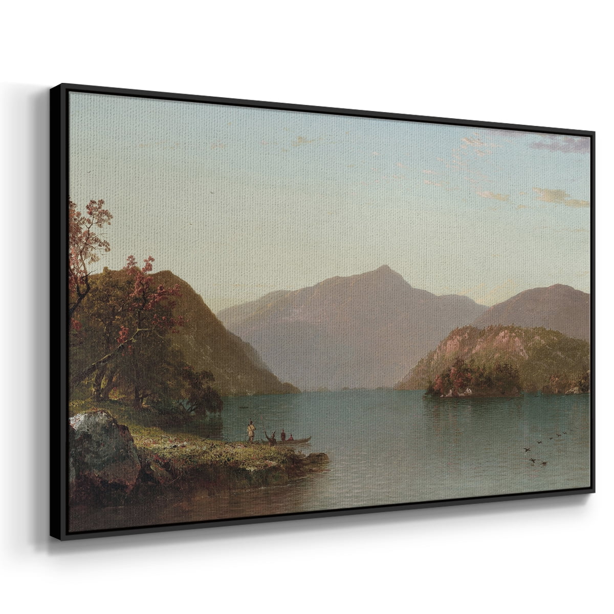 Vintage Landscape-MIX By Wexford Home Framed in Black Wood Gallery Wrapped Canvas 17 in. x 25 in.