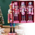 thumbnail image 2 of FVDPWYE 3Pcs 5.1inch Wood Nutcracker Soldier Ornaments Handcrafted Sturdy Lightweight Traditional for Tabletop Display Xmas Figurine, 2 of 7