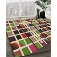 thumbnail image 3 of Ahgly Company Machine Washable Indoor Round Transitional Fall Leaf Brown Green Area Rugs, 7' Round, 3 of 7