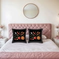 thumbnail image 2 of Set of 2 Decorative Throw Pillow Covers 18x18in - Vibrant Fruits & Vegetables Design on Black Background for Couch Bed Car, 2 of 8