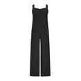 thumbnail image 4 of Aofany Women's Loose Adjustable Sleeveless Jumpsuit Fashion Solid Color Double Pocket Overalls Casual Wide Leg Rompers, 4 of 6
