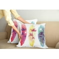 thumbnail image 2 of Ambesonne Tropical Throw Pillow Cover 2 Pack, Palm Trees Seagulls, 16", Pale Yellow Fuchsia, 2 of 7