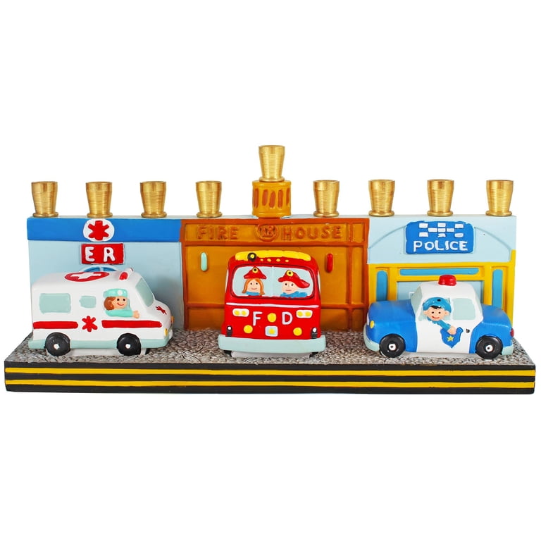 First Responders Menorah with Police, Fire & Ambulance photo 2