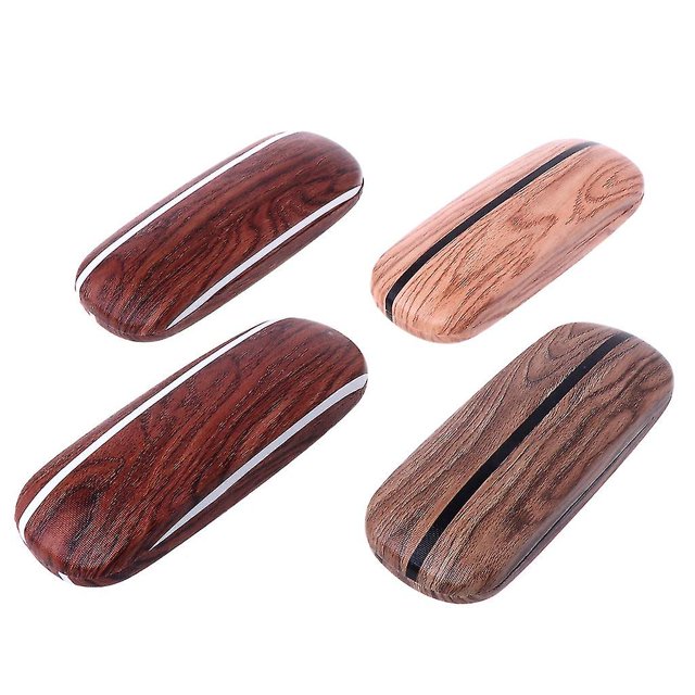 Multi Caja de gafas dura portátil de grano de madera, bolsa protectora de gafas de sol