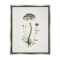 Stupell Industries Minimal Spotted Mushroom Botanical & Floral Painting Gray Floater Framed Canvas Art Print Wall Art, 25 x 31