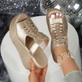 thumbnail image 6 of Xucatan Thick Sole Sandals for Women, Punk Style Crisscross Strap Shoes, Platform Wedge Heel Footwear for Daily Summer Wear Gift, 6 of 9