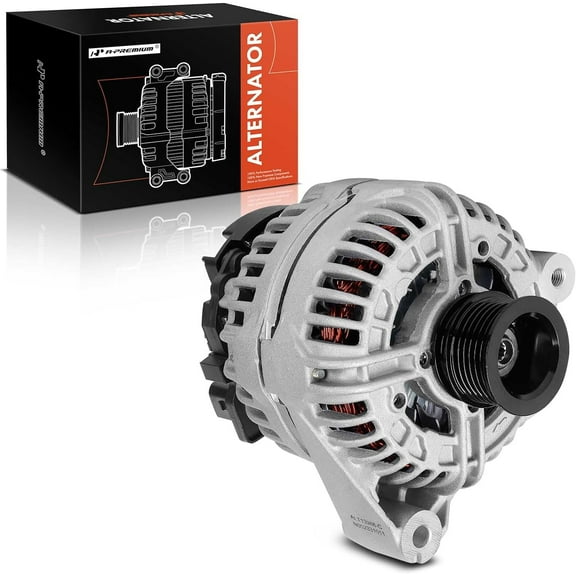 A-Premium Alternator Compatible with BMW 325Ci 2004-2006, 325i 2004-2005, 325xi 2004-2005, 330Ci 2004-2006, 330i 2004-2005, 330xi 2004-2006, Z4 2003-2005, 2.5L 3.0L, 12V 120A 6-Groove Pulley Clockwise