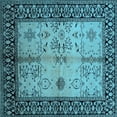 thumbnail image 1 of Ahgly Company Indoor Square Oriental Light Blue Industrial Area Rugs, 3' Square, 1 of 4