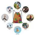 thumbnail image 4 of Horeoi Colorful Building Blocks A Print Drawstring Bags for Gym Sports Yoga Travel Lightweight Foldable Sackpack for Men Women Teens, 4 of 7