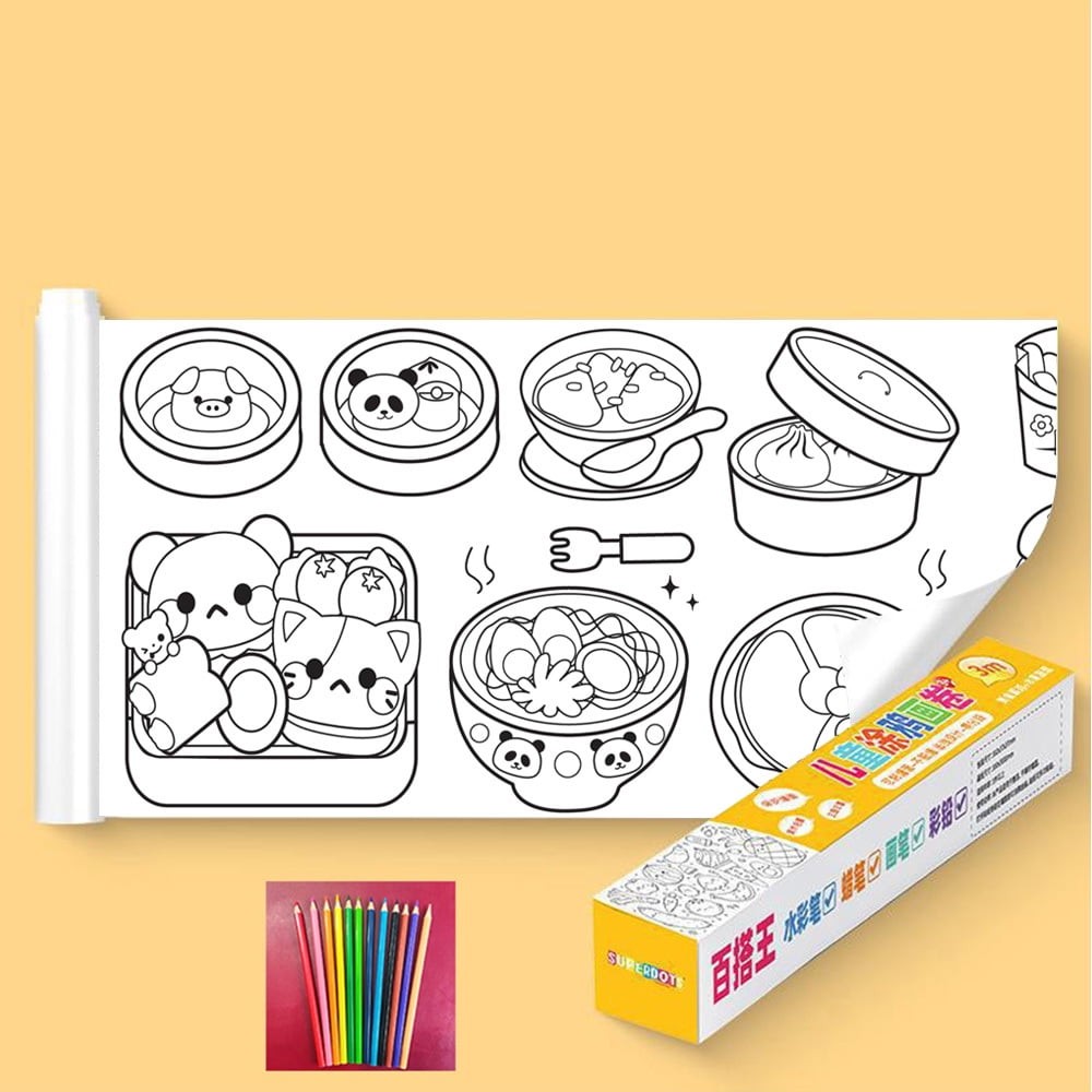 Creative Drawing Paper Roll Sticky Paper Roll DIY Painting Drawing Color  Filling Paper for Kids Toddler Painting Set Trick-or-treating