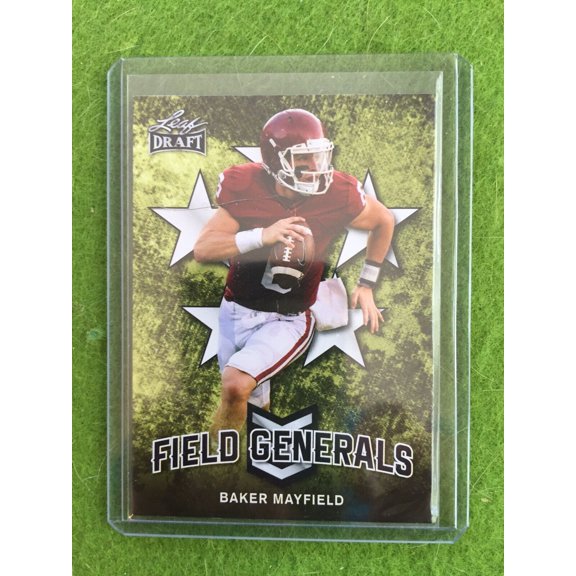 BAKER MAYFIELD ROOKIE CARD RC BROWNS JERSEY #6 OKLAHOMA 2018 Leaf Draft #FG01 SP
