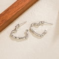 thumbnail image 4 of Ziurtnc 1 Pair Women Huggie Earrings Irregular Heart Shape Alloy Electroplated Ear Jewelry Lady Prom Cocktail Party Commute Earrings, 4 of 7