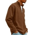 thumbnail image 4 of Qwertyu Quarter Zip Mock Neck Sweatshirt for Men Plus Size Corduroy Oversized Sweatshirt Big And Tall Casual Pullover Tops Coffee S, 4 of 6