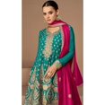thumbnail image 3 of Indian Wedding Wear Anarkali Pant Suits Pakistani Designer Salwar Kameez Suits ( Sky Blue, M - 40 ), 3 of 5