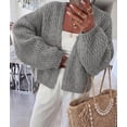 thumbnail image 6 of PRETTYGARDEN Women's Fall Cardigan Open Front Chunky Sweaters Cozy Stretchy Knitwear, Long Sleeve Drop Shoulder, Loose Fit Crochet Jacket, Trendy Holiday Outfits, Warm Winter Clothing, 6 of 9