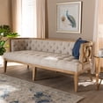 thumbnail image 6 of Baxton Studio Agnes French Provincial Beige Linen Fabric Upholstered and White-Washed Oak Wood Sofa, 6 of 10