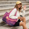 thumbnail image 5 of ZUXONGSY Starry Night Print Tote Bag Large Capacity Reversible Quilted Clutch Bag Lightweight Ladies Purse for Office Work Party Vacation, Pink, 5 of 6