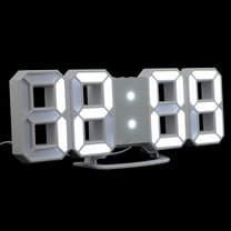 unbranded  LED Silent Wall Clock Digital Clocks Radio Vintage Desk Office White