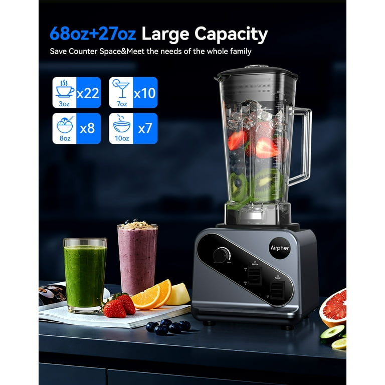 Airpher 850W Portable Personal Blender Set, 19 Pieces, Silver