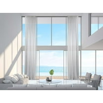 3S Brother's Ecru Sheer Home Decorative Set of 2 Panels Faux Silk Crap Chiffon Fabric Window Curtains Hanging Back Tap & Rod Pocket Custom Made 5-30 Ft Long - Made in Turkey (52"W x 156"L) Each