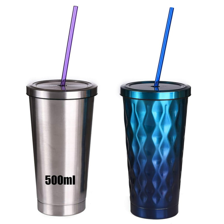 10.5 Inch, Set of 6 Clear Replacement Acrylic Straws and 1 Nylon Straw  Cleaning Brush for 16oz, 20oz, 24oz Tumblers. (Clear, 10.5)