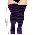 thumbnail image 3 of JZROCKER Women Thigh High Socks Striped Knitted Over Knee Stocking Leg Warmer, 3 of 21