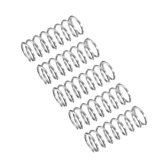 Unique Bargains Compression Spring, 5 Pack 304 Stainless Steel, 4mm OD, 0.4mm Wire, 10mm Length