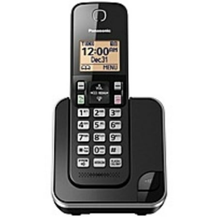 Refurbished Panasonic KX-TGC350B DECT 6.0 1.90 GHz Cordless Phone - Black - Cordless - 1 x Phone Line - Speakerphone - Hearing Aid