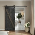 thumbnail image 3 of Coast Sequoia 36 in x 84 in Z Style Finished Knotty Pine Wood Sliding Barn Door Without Hardware Kit (Ebony), 3 of 8