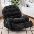 thumbnail image 1 of Lnsenfin Oversized Power Swivel Rocker Recliner Chair for Adults Chenille for Living Room,Black, 1 of 7