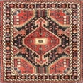 thumbnail image 1 of Ahgly Company Indoor Square Traditional Saffron Red Medallion Area Rugs, 3' Square, 1 of 6