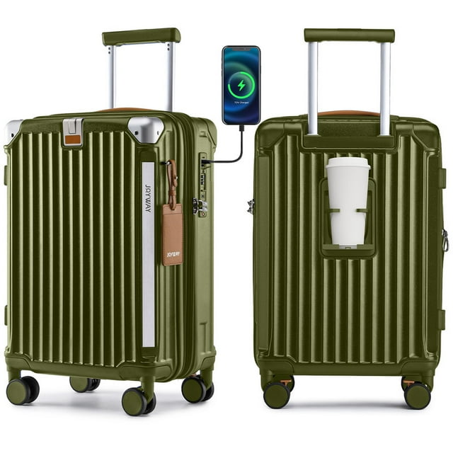 Joyway Valise Cabine Extensible Rigide 20 Pouces Bagage Cabine Port USB Porte-Gobelet Cadenas TSA Valise