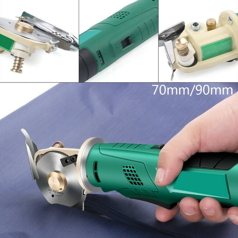 Electric Fabric Cutter Scissors Cordless 70mm Rotary Blade Cloth Cutting  Machine
