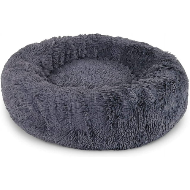 Cesta redonda para perros Cojín para gatos Cesta para donuts Ø 40 cm (S) Gris oscuro MFZFUKR LF-0737