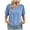 Sky Blue, variant on Annhoo Womens Summer Tops Casual Cozy V Neck Short Sleeve Shirts Loose Side Slit Texture Knit Blouse Tees