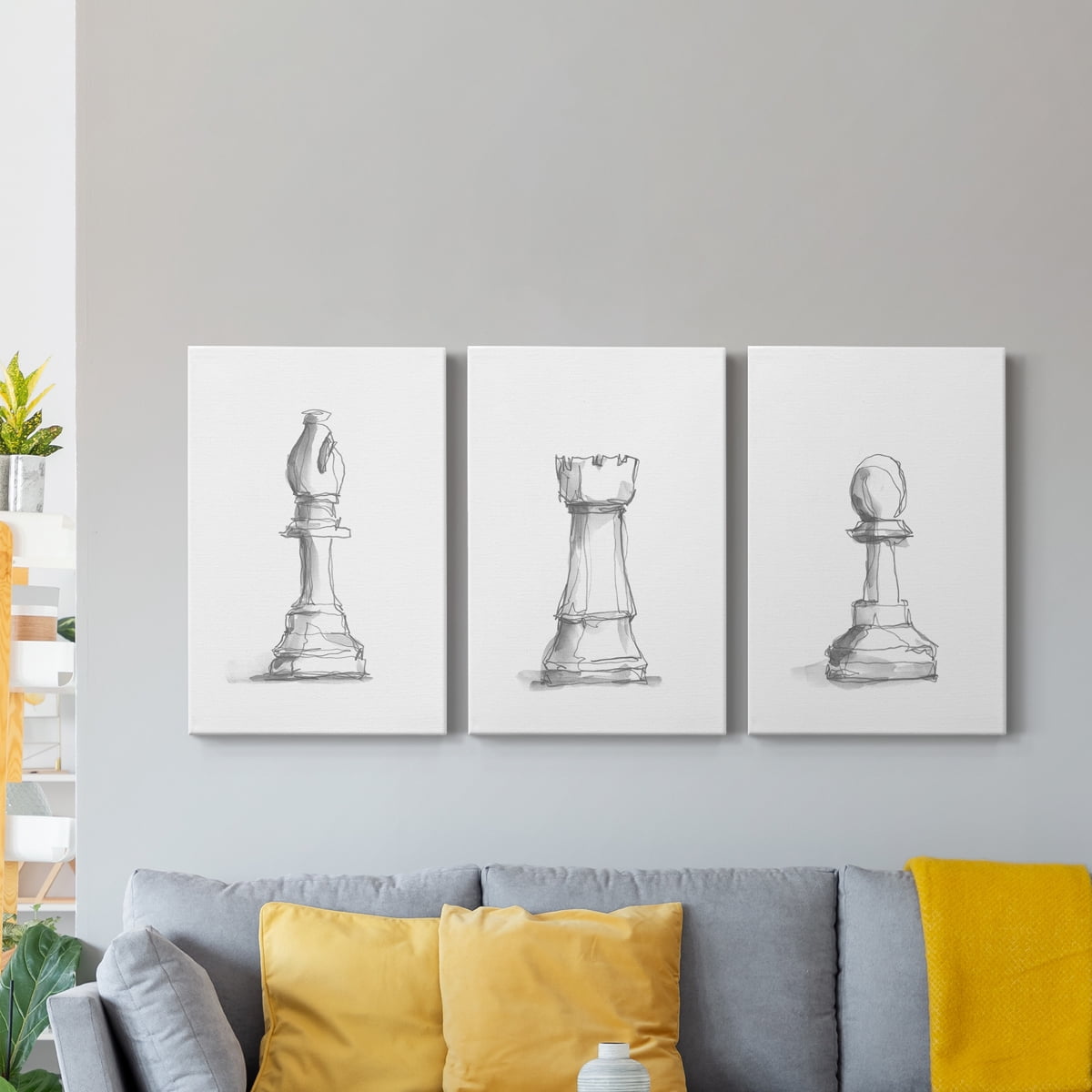 Chess Piece Study IV Premium Gallery Wrapped Canvas - Ready to Hang - 24 x 36 Each